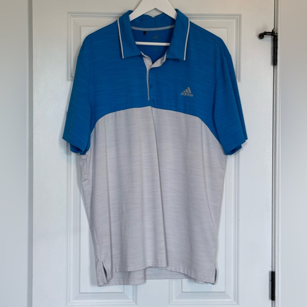 Addias Blue Grey Polo Golf Shirt XL